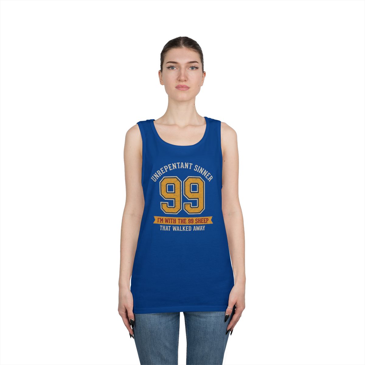 Color: Royal | Good Book Series 99 Unrepentant Sinner Tank Top