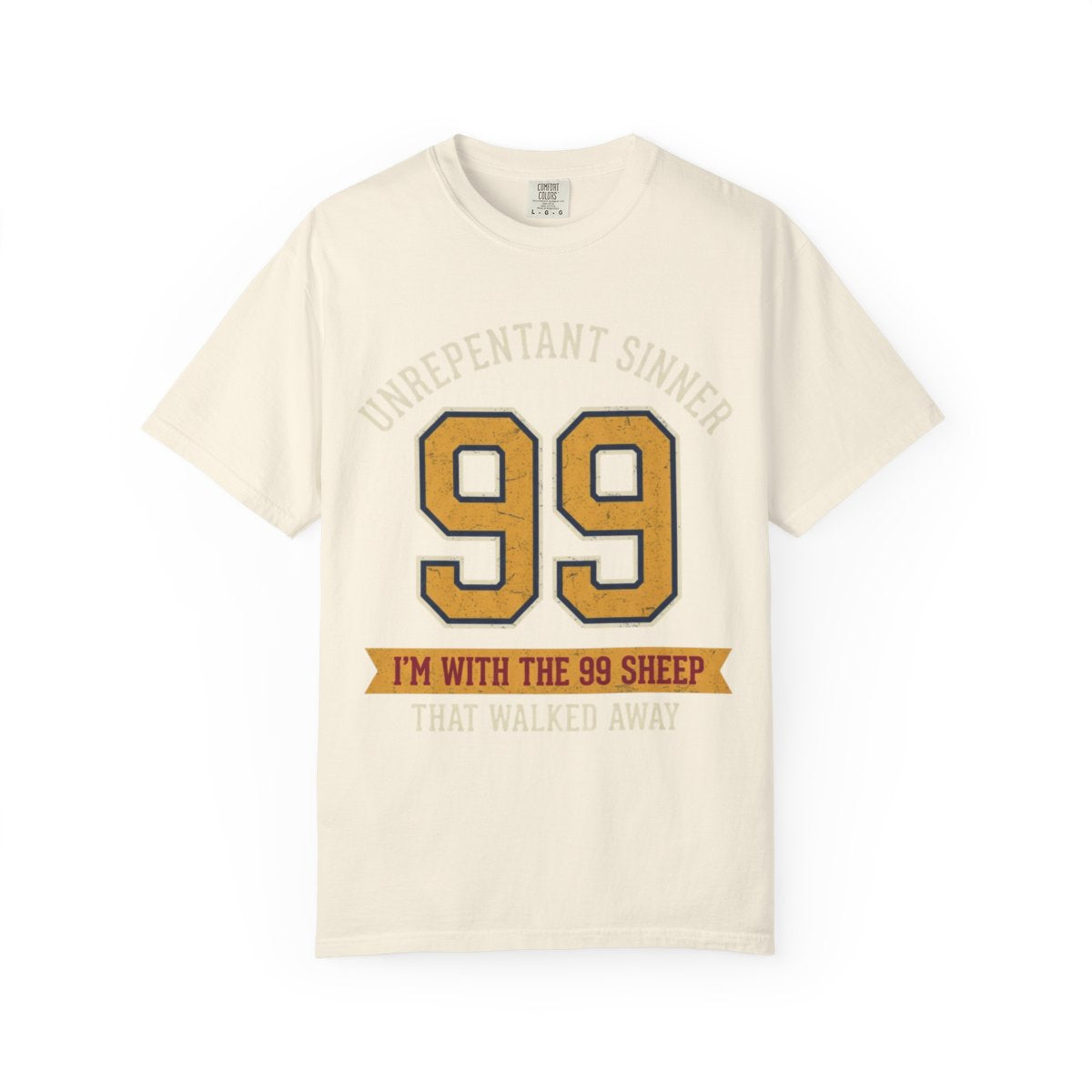 Color: Ivory | Good Book Series 99 Unrepentant Sinner Unisex Garment-Dyed Tee