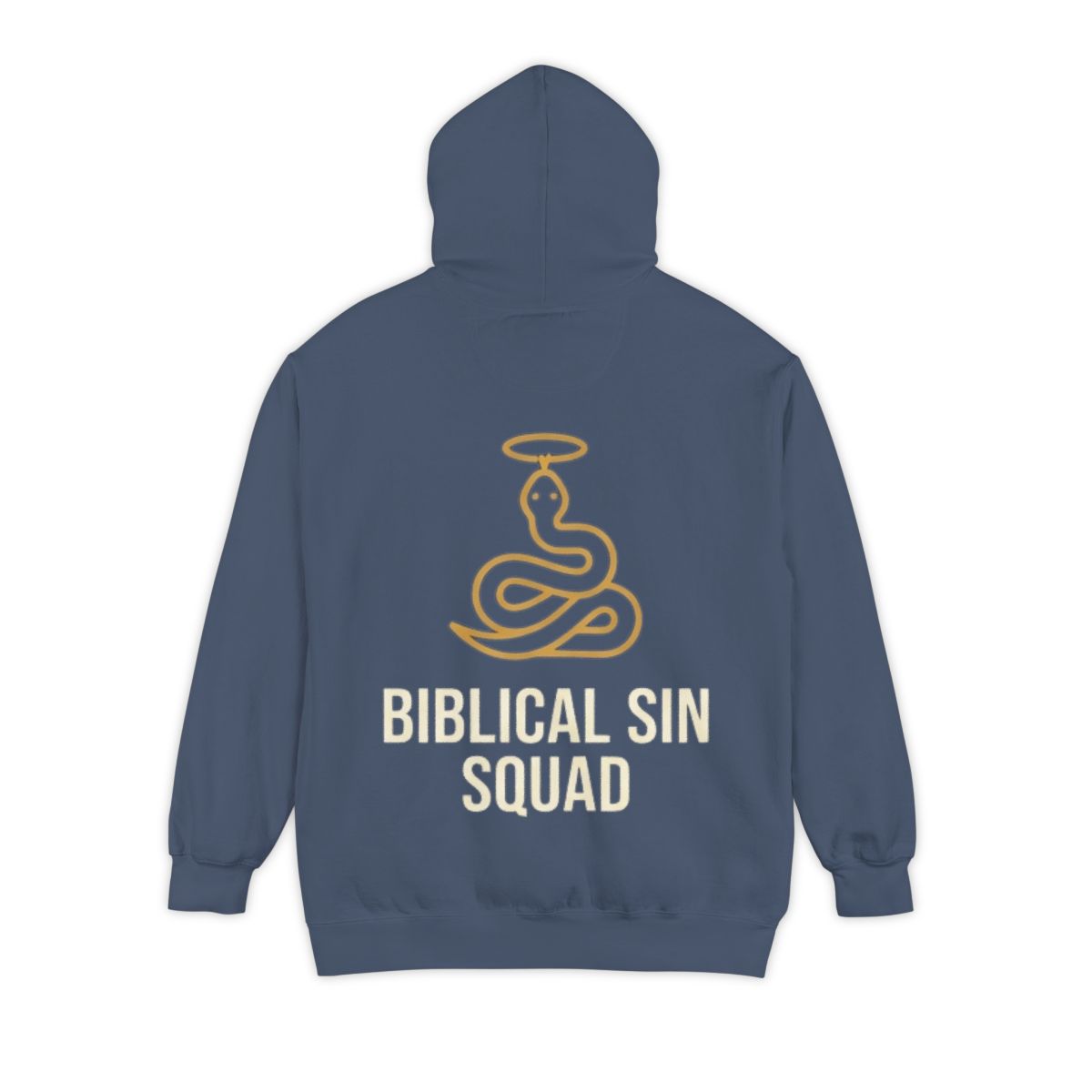 Color: Denim | Good Book Series Biblical Sin Squad Garment-Dyed Hoodie