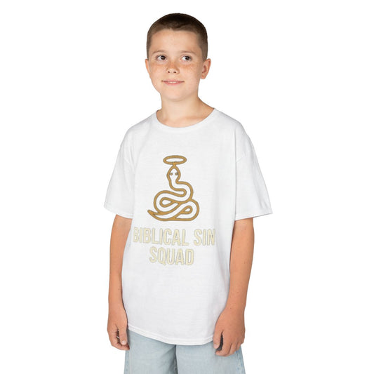 Color: White | Good Book Series Biblical Sin Squad Kids Tee