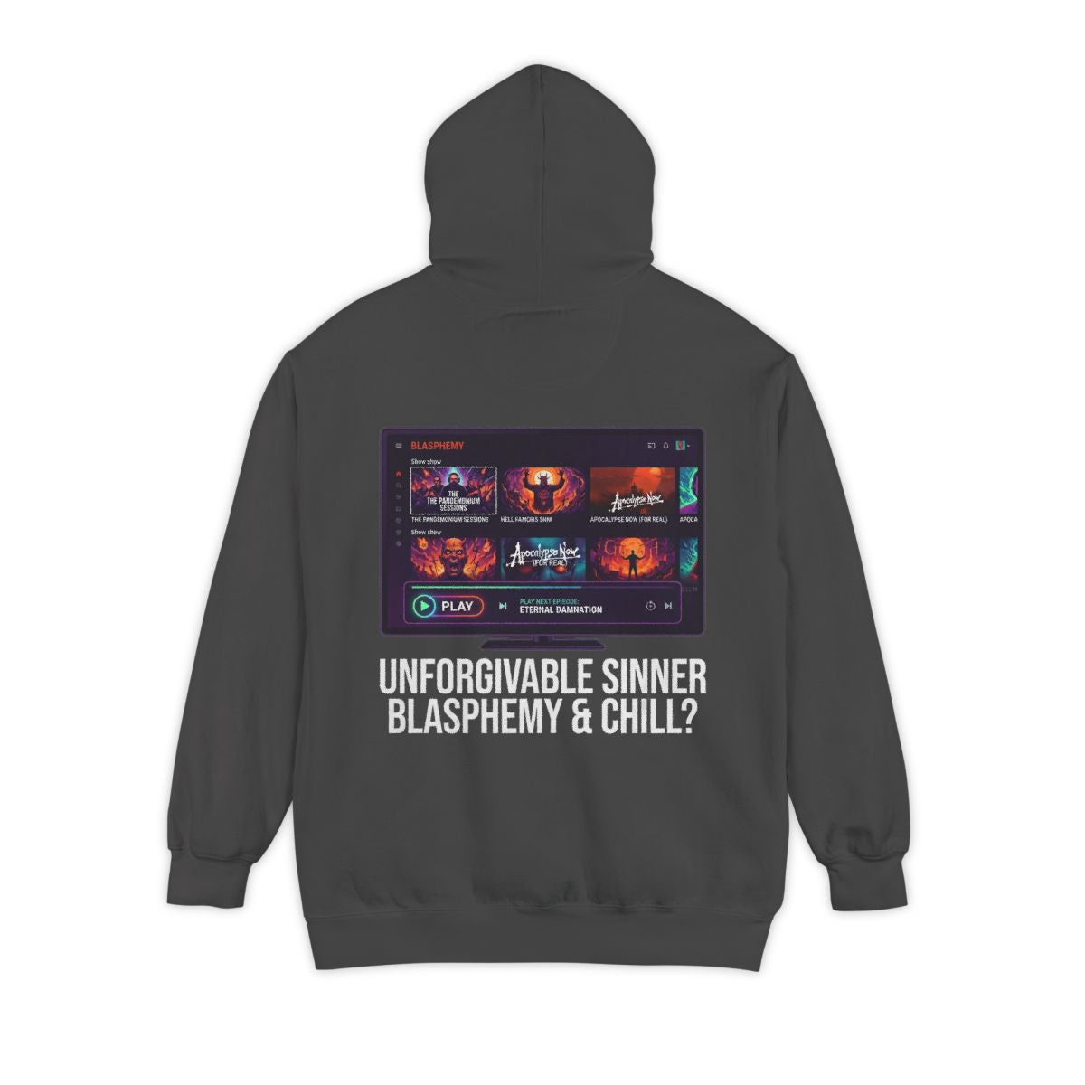 Color: Pepper | Good Book Series Blasphemy & Chill Garment-Dyed Hoodie