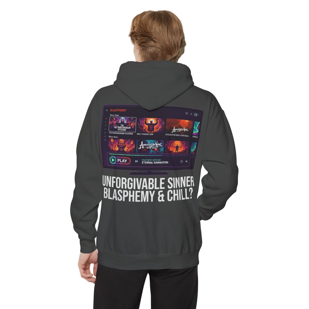 Color: Pepper | Good Book Series Blasphemy & Chill Garment-Dyed Hoodie