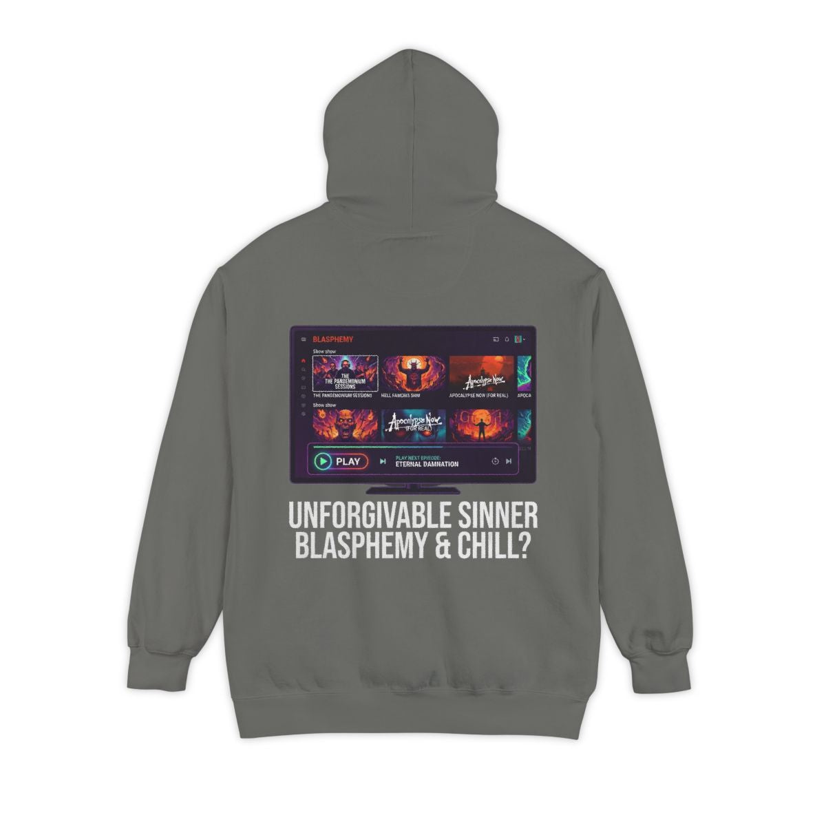 Color: Grey | Good Book Series Blasphemy & Chill Garment-Dyed Hoodie