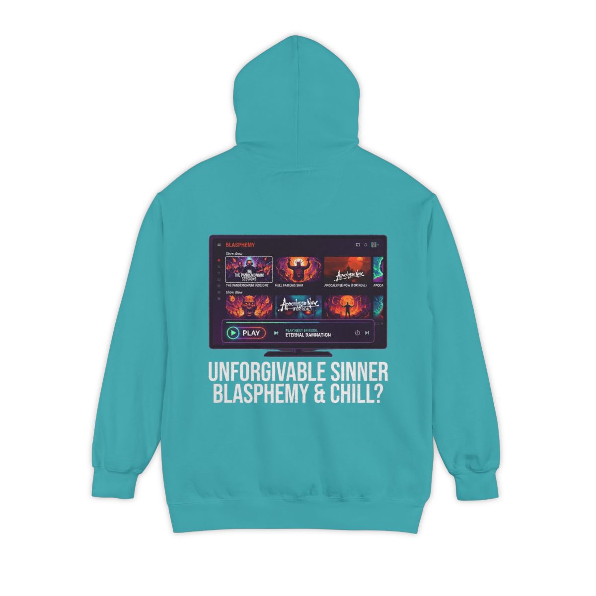Color: Seafoam | Good Book Series Blasphemy & Chill Garment-Dyed Hoodie