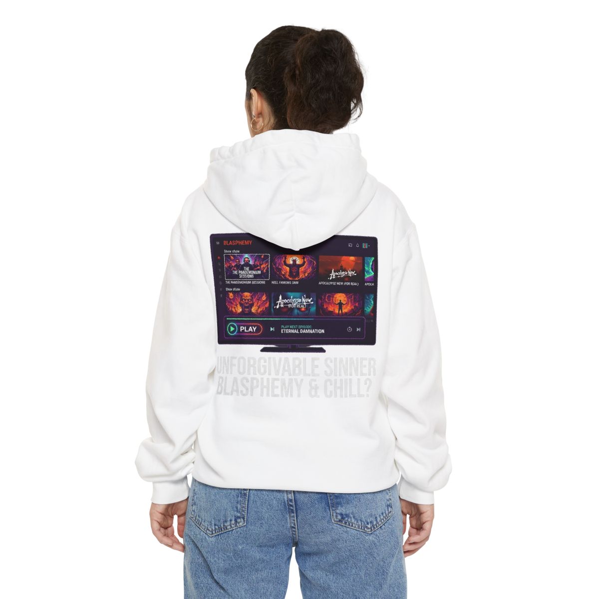 Color: White | Good Book Series Blasphemy & Chill Garment-Dyed Hoodie