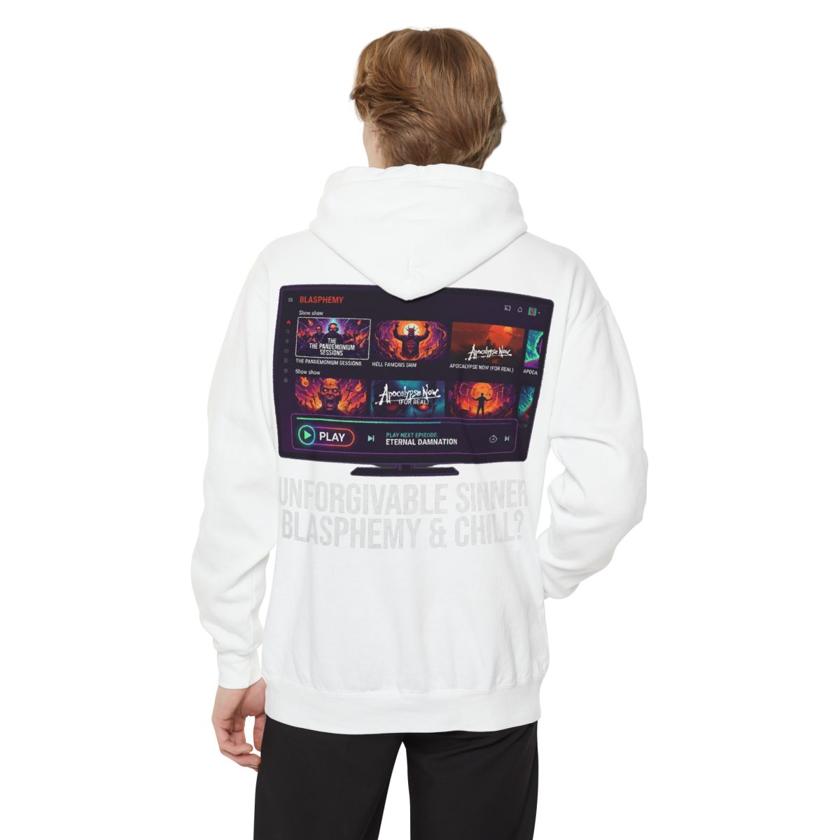 Color: White | Good Book Series Blasphemy & Chill Garment-Dyed Hoodie