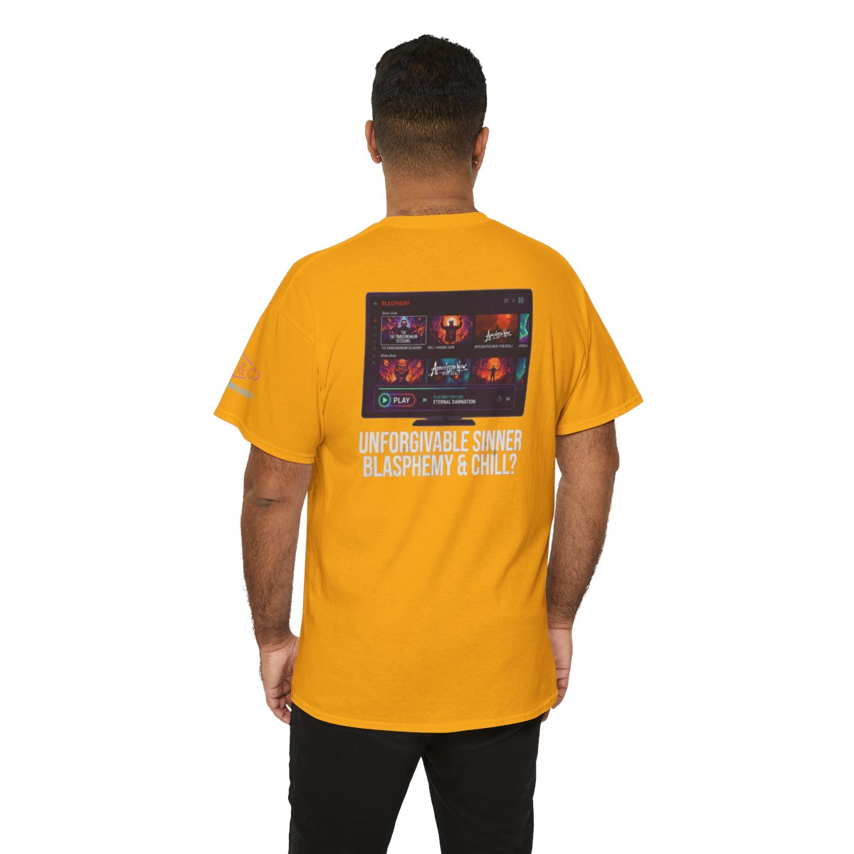 Color: Gold | Good Book Series Blasphemy & Chill Premium Graphic Tee