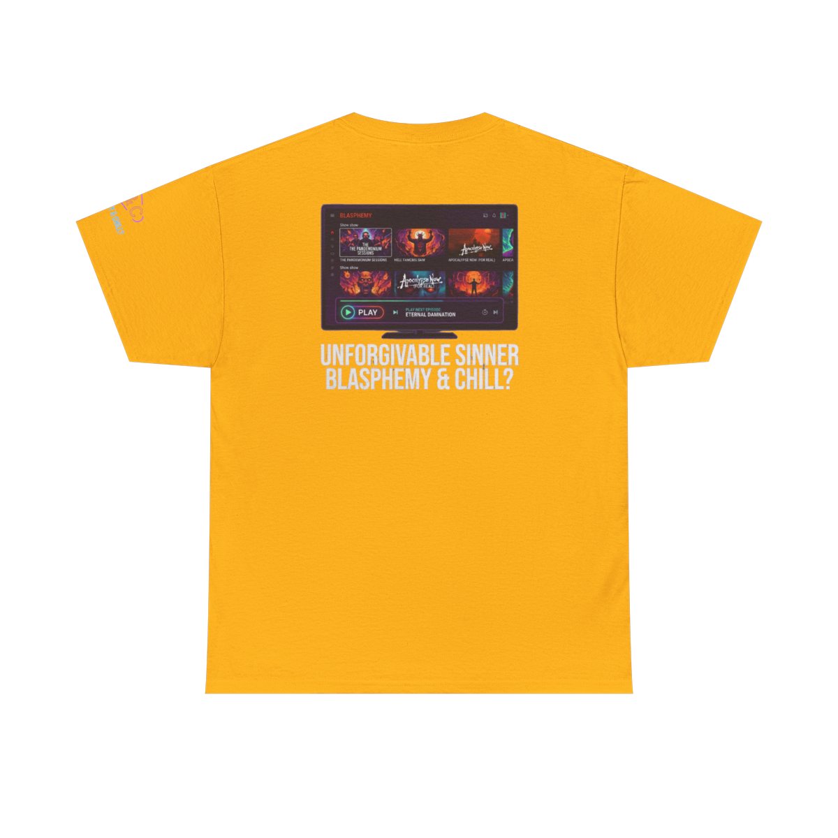 Color: Gold | Good Book Series Blasphemy & Chill Premium Graphic Tee