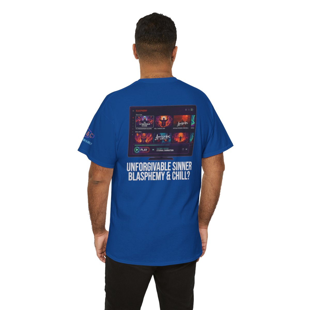 Color: Royal | Good Book Series Blasphemy & Chill Premium Graphic Tee