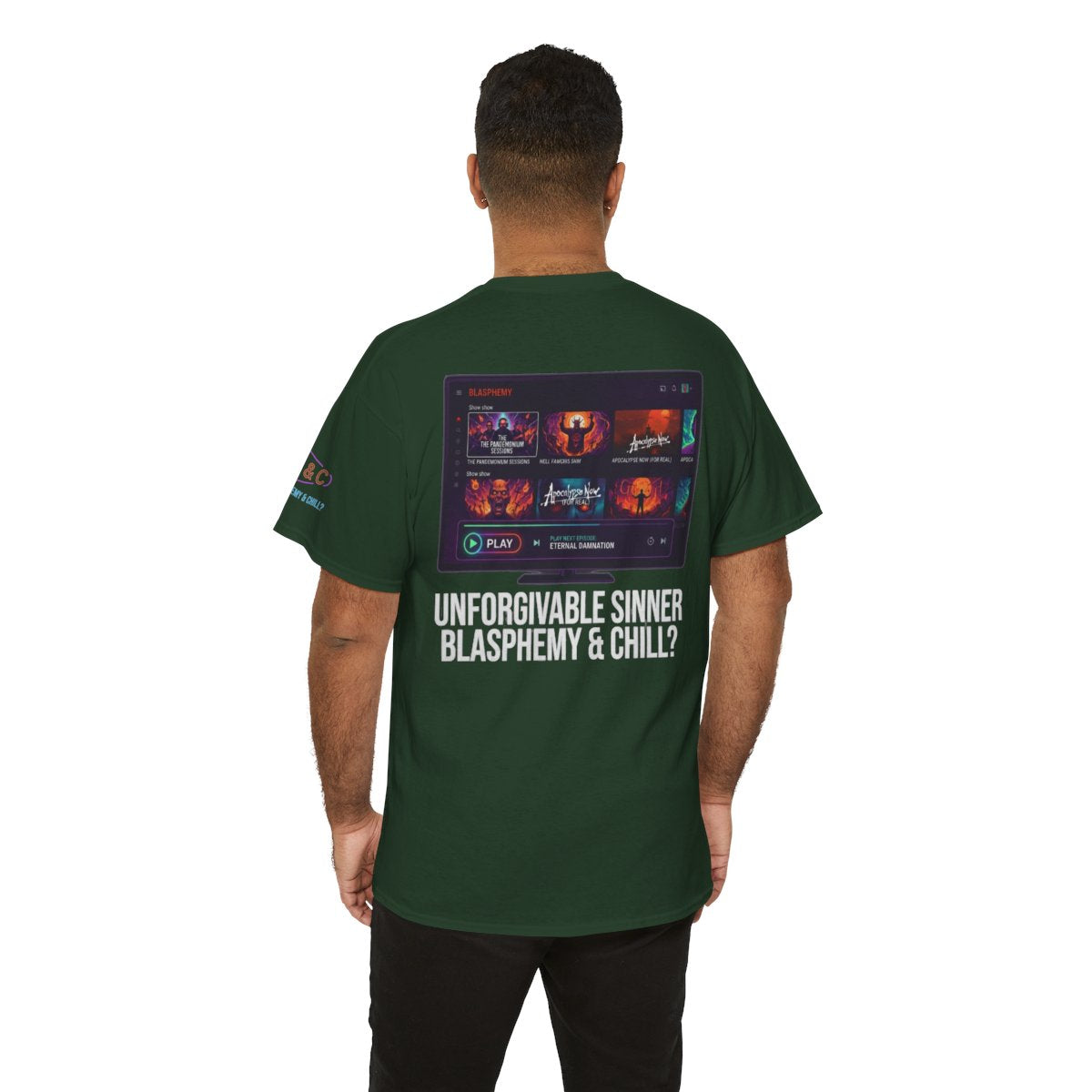 Color: Forest Green | Good Book Series Blasphemy & Chill Premium Graphic Tee