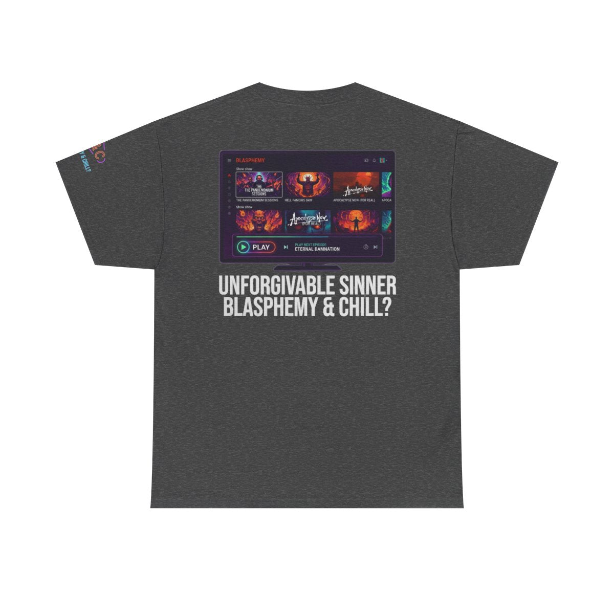 Color: Dark Heather | Good Book Series Blasphemy & Chill Premium Graphic Tee