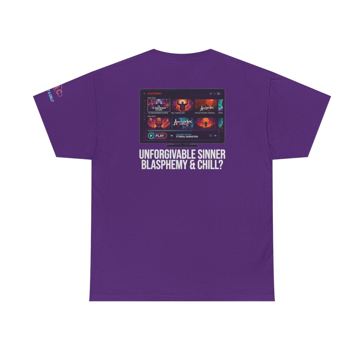 Color: Purple | Good Book Series Blasphemy & Chill Premium Graphic Tee
