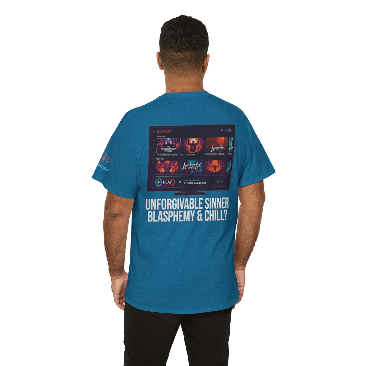 Color: Antique Sapphire | Good Book Series Blasphemy & Chill Premium Graphic Tee