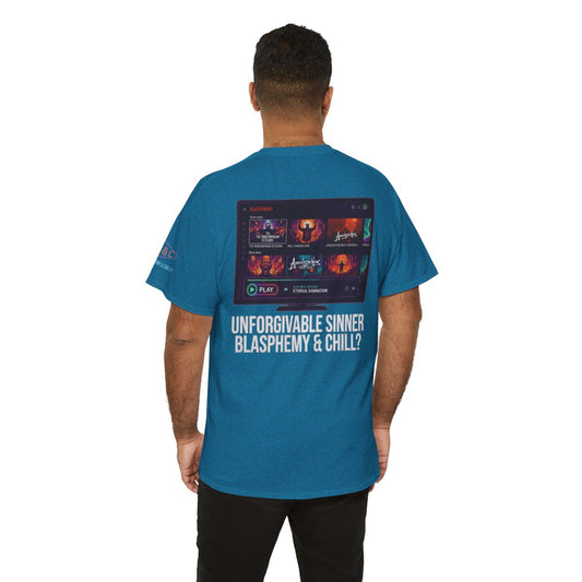 Color: Antique Sapphire | Good Book Series Blasphemy & Chill Premium Graphic Tee