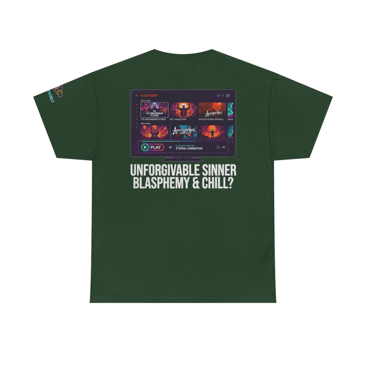 Color: Forest Green | Good Book Series Blasphemy & Chill Premium Graphic Tee