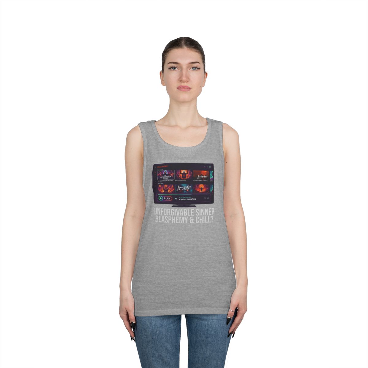 Color: Sport Grey | Good Book Series Blasphemy & Chill Tank Top