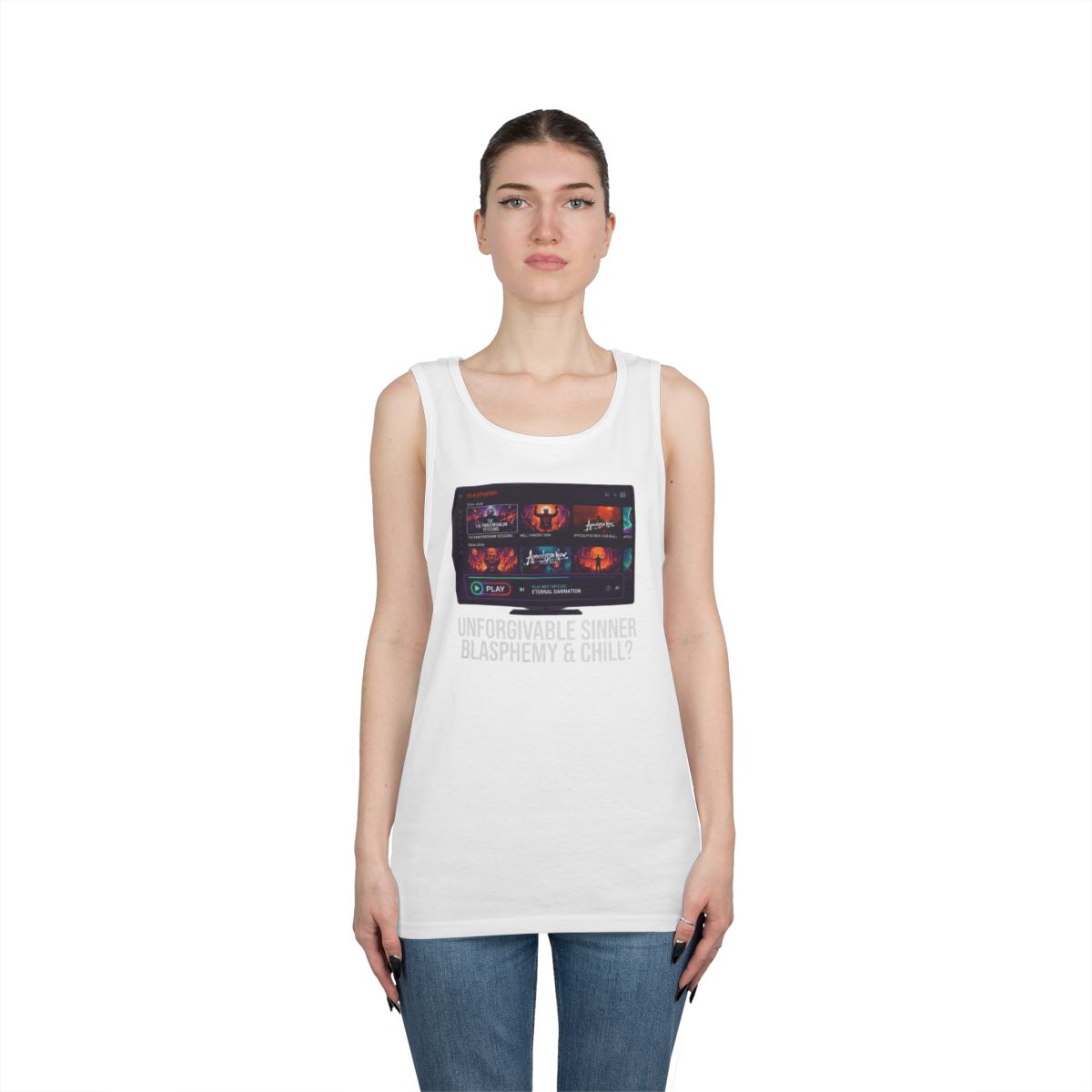 Color: White | Good Book Series Blasphemy & Chill Tank Top