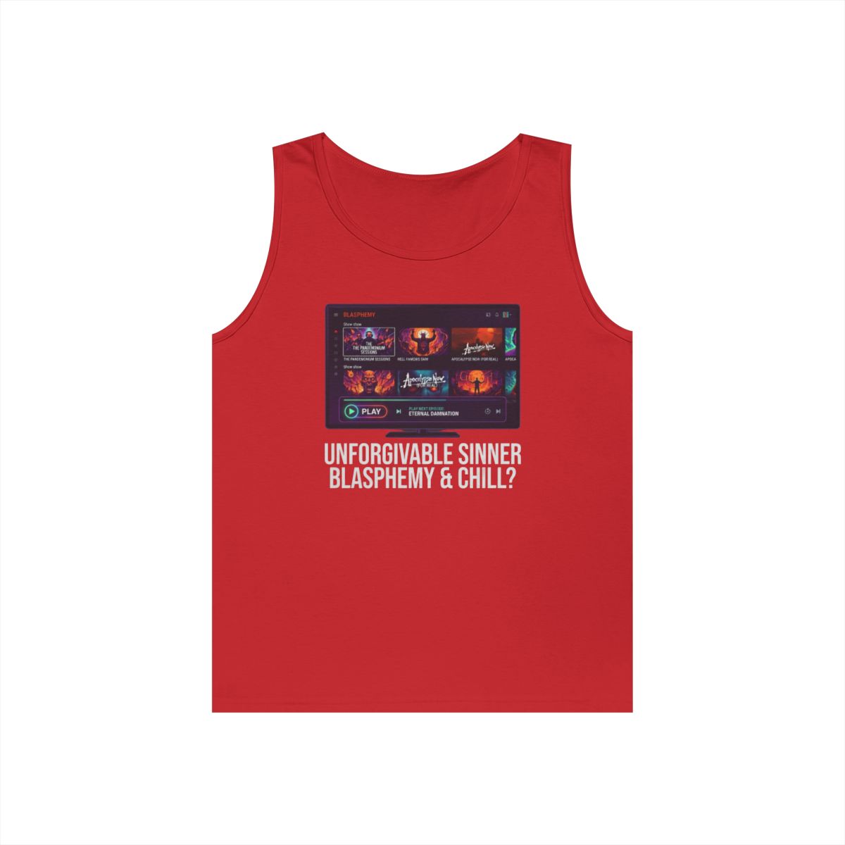 Color: Red | Good Book Series Blasphemy & Chill Tank Top