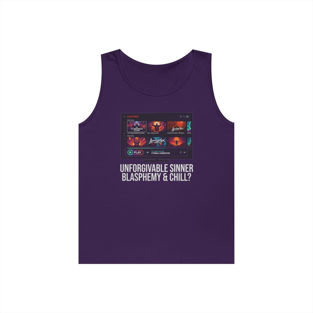 Color: Purple | Good Book Series Blasphemy & Chill Tank Top