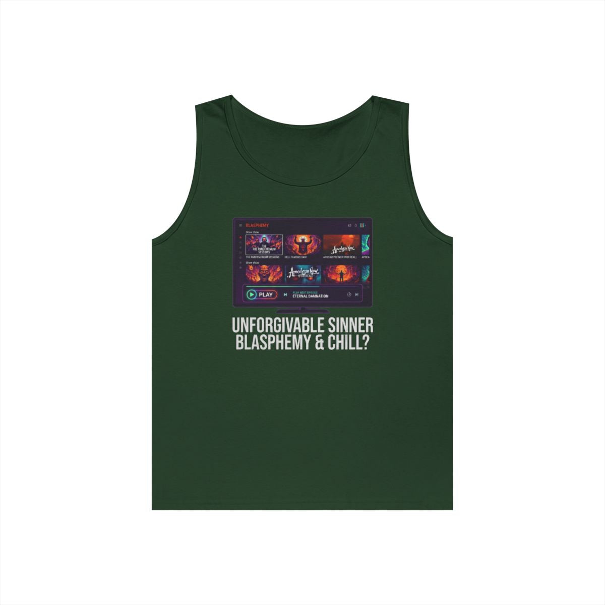 Color: Forest Green | Good Book Series Blasphemy & Chill Tank Top