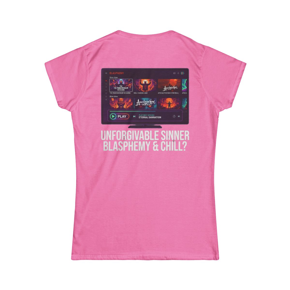 Color: Azalea | Good Book Series Blasphemy & Chill Women's Tee