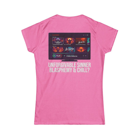 Color: Azalea | Good Book Series Blasphemy & Chill Women's Tee
