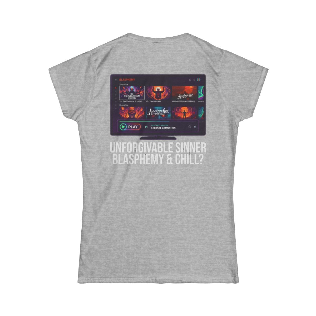 Color: Sport Grey | Good Book Series Blasphemy & Chill Women's Tee