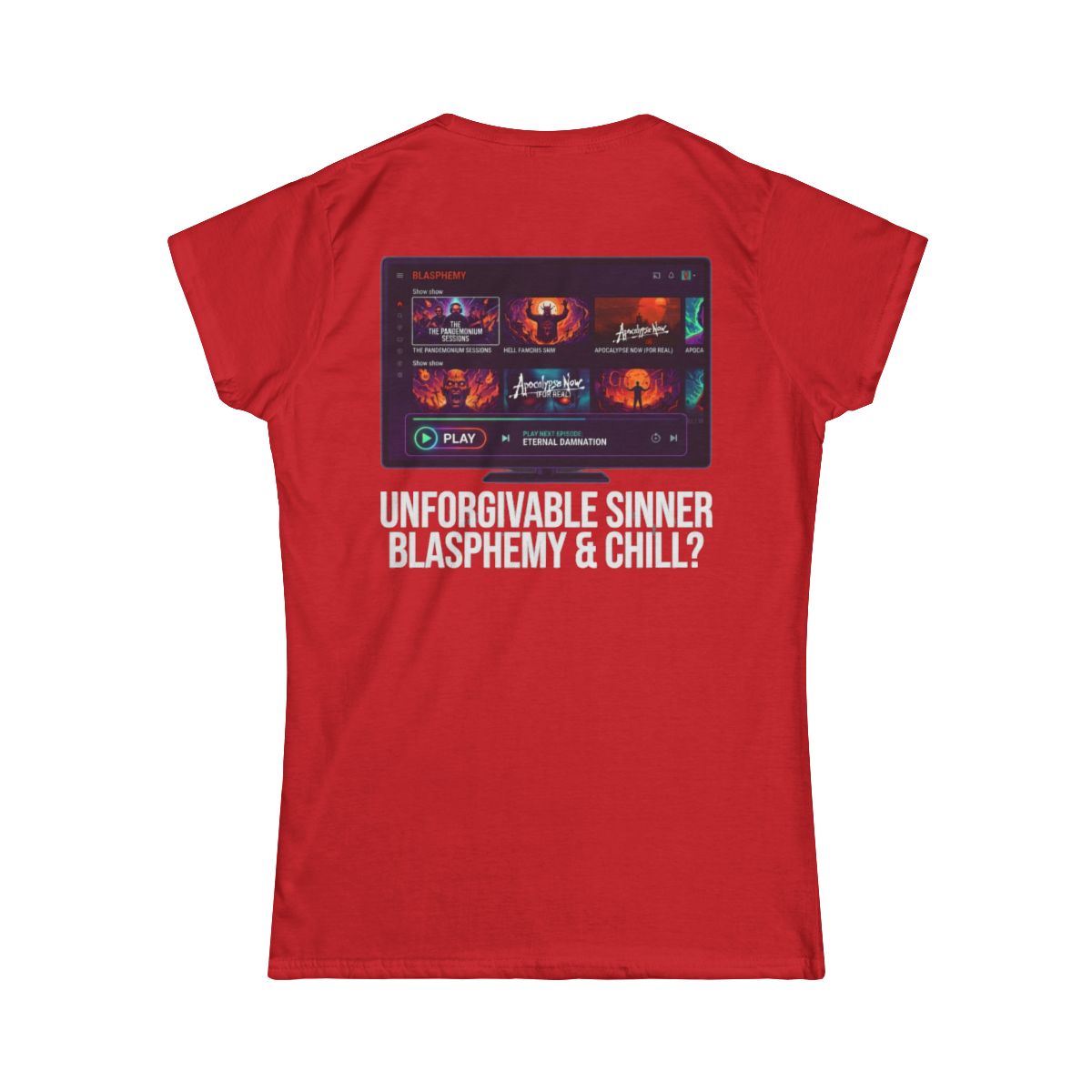 Color: Red | Good Book Series Blasphemy & Chill Women's Tee