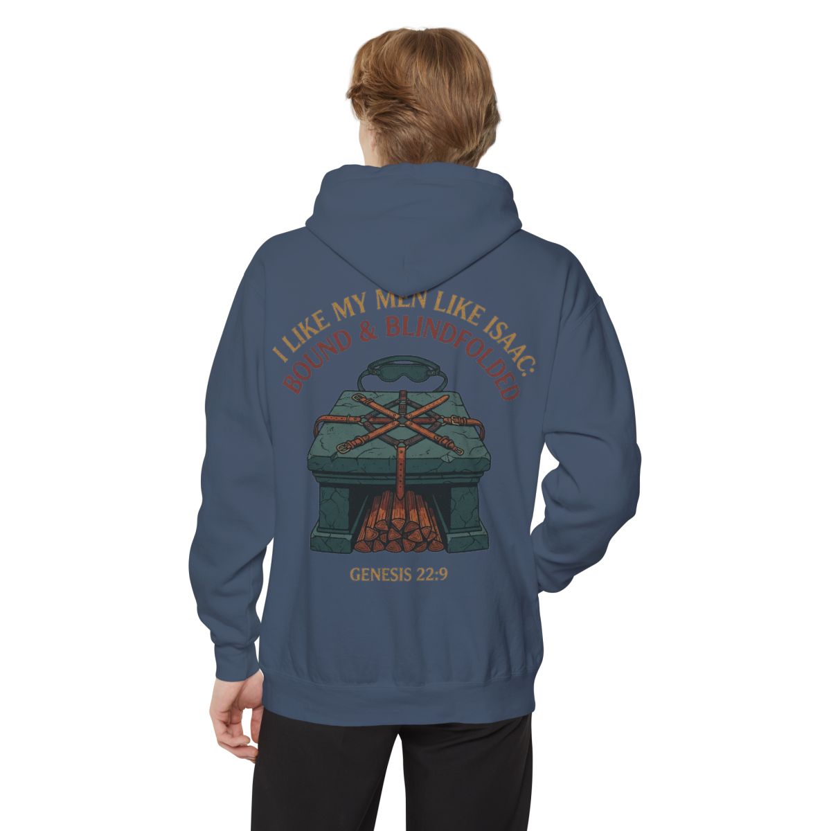 Color: Denim | Good Book Series Bound & Blindfolded Garment-Dyed Hoodie