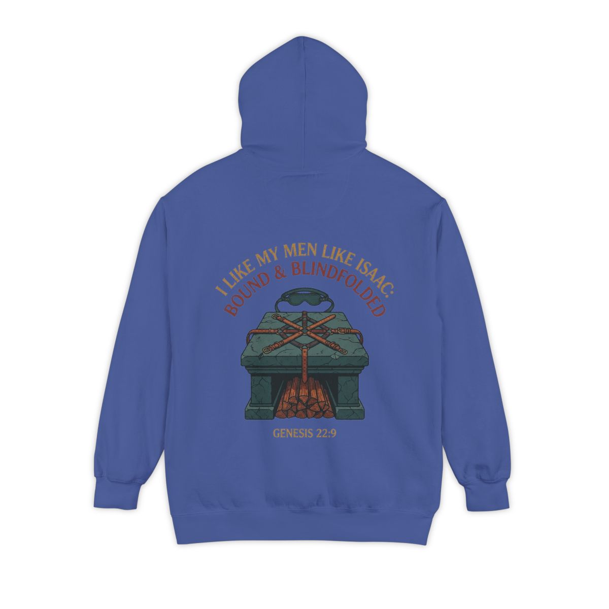 Color: Flo Blue | Good Book Series Bound & Blindfolded Garment-Dyed Hoodie