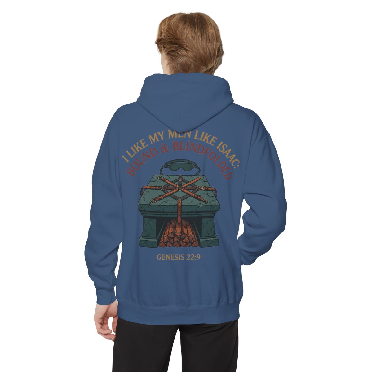 Color: True Navy | Good Book Series Bound & Blindfolded Garment-Dyed Hoodie