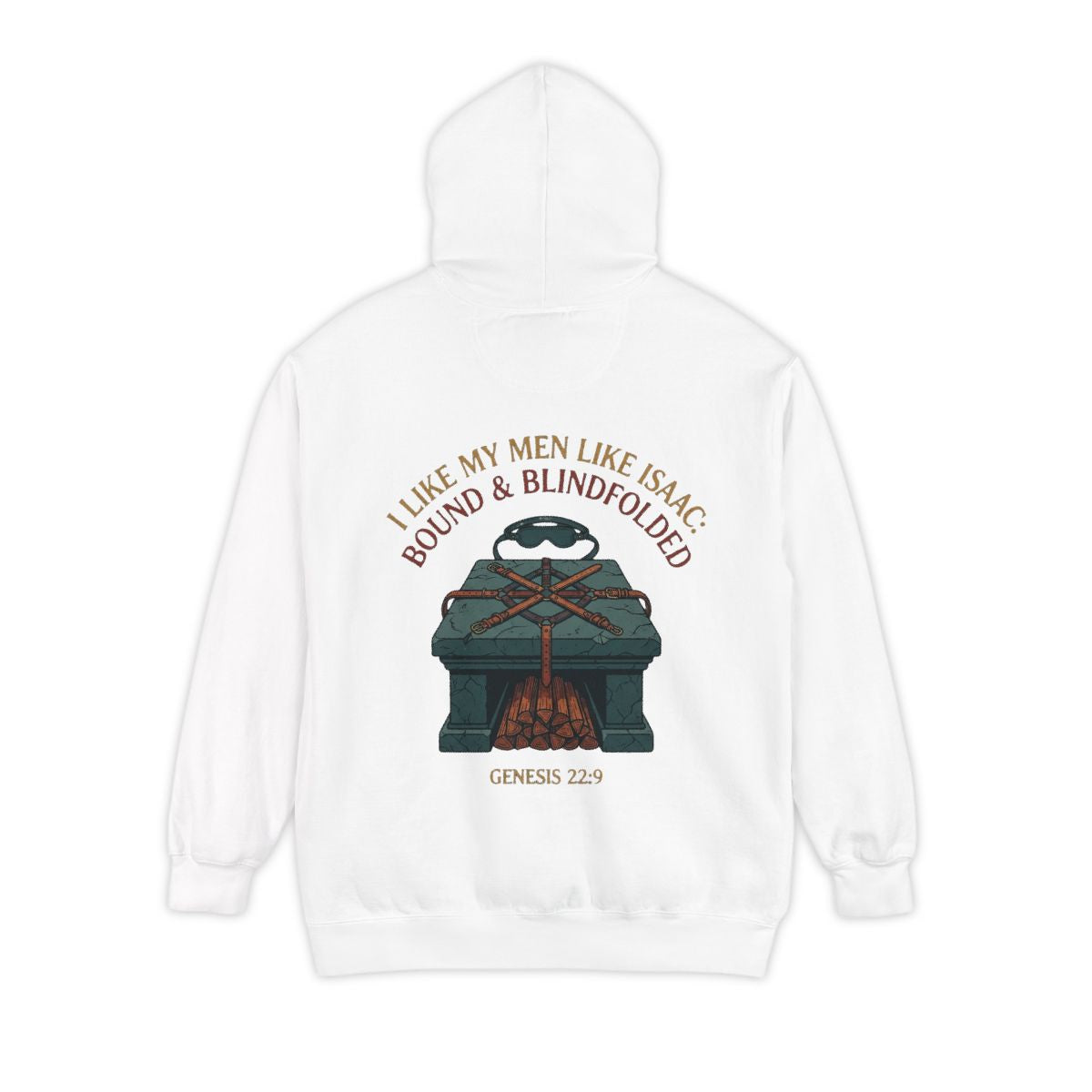 Color: White | Good Book Series Bound & Blindfolded Garment-Dyed Hoodie