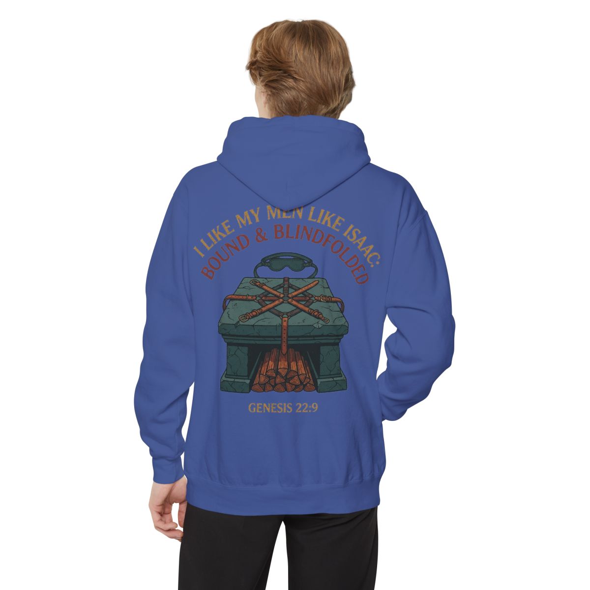 Color: Flo Blue | Good Book Series Bound & Blindfolded Garment-Dyed Hoodie