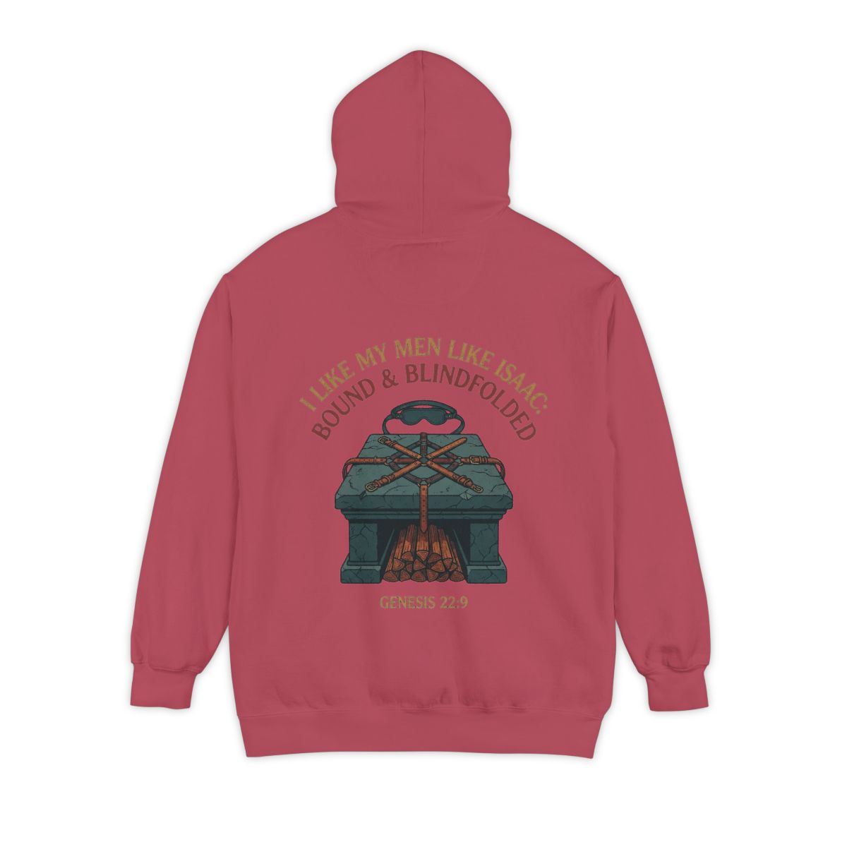 Color: Crimson | Good Book Series Bound & Blindfolded Garment-Dyed Hoodie