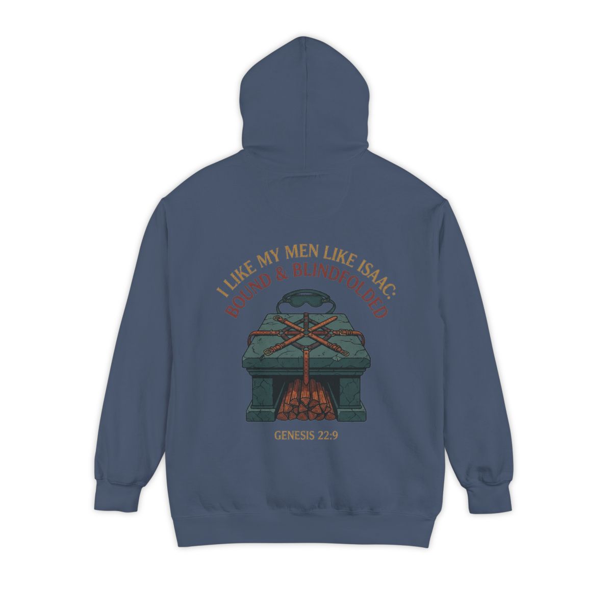 Color: Denim | Good Book Series Bound & Blindfolded Garment-Dyed Hoodie