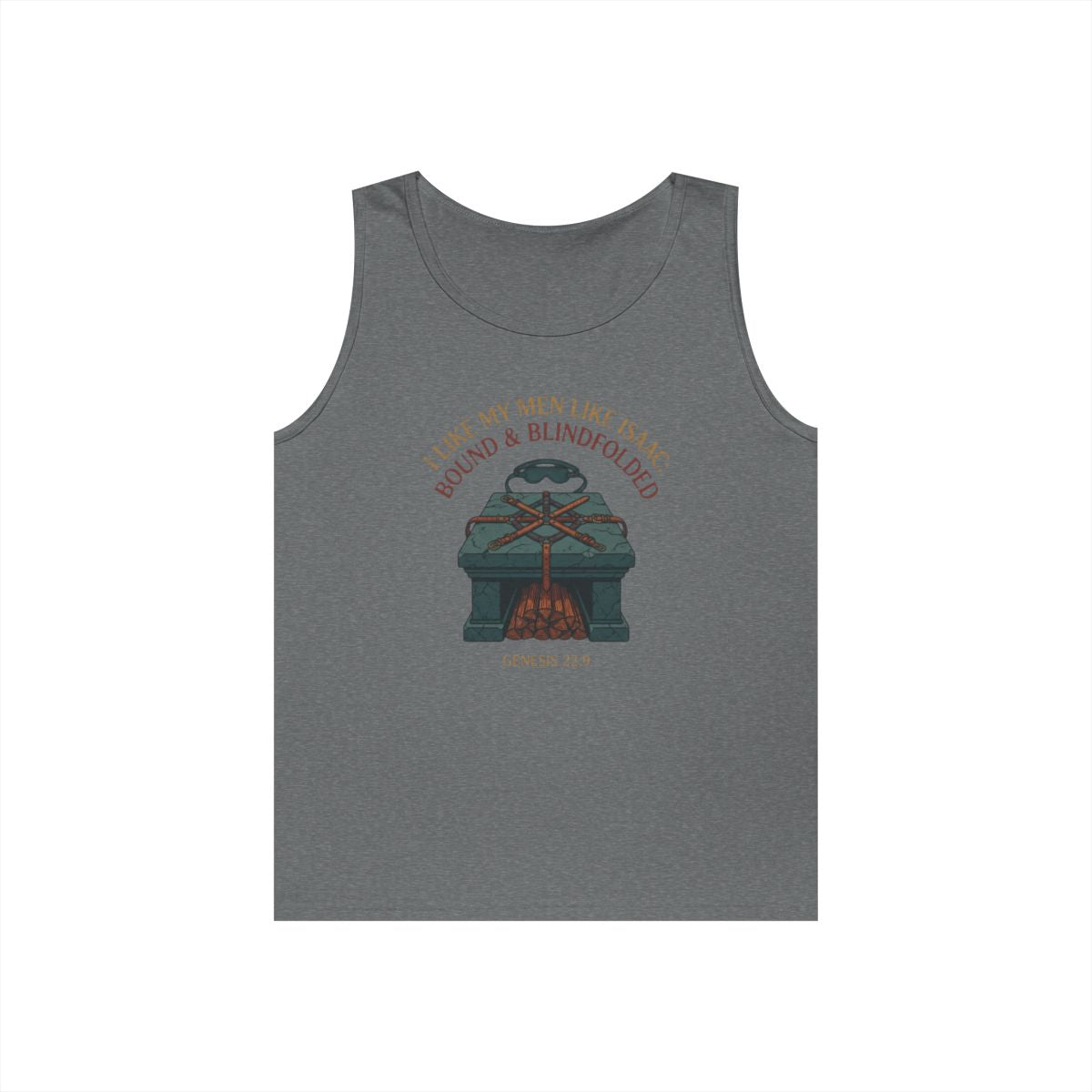 Color: Graphite Heather | Good Book Series Bound & Blindfolded Tank Top