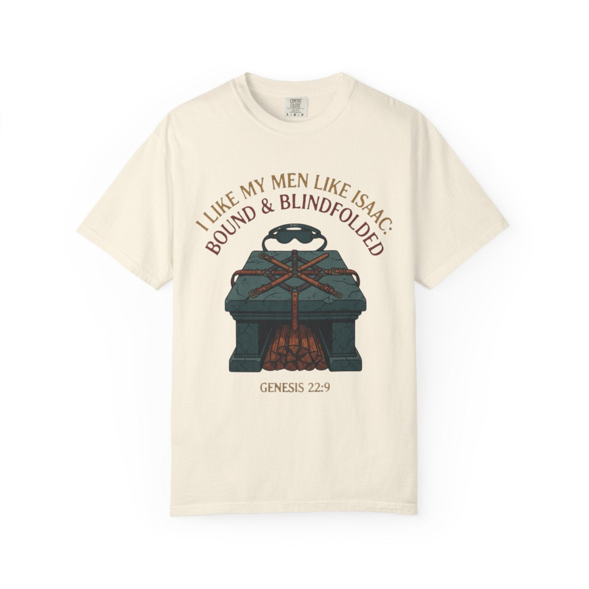 Color: Ivory | Good Book Series Bound & Blindfolded Unisex Garment-Dyed Tee