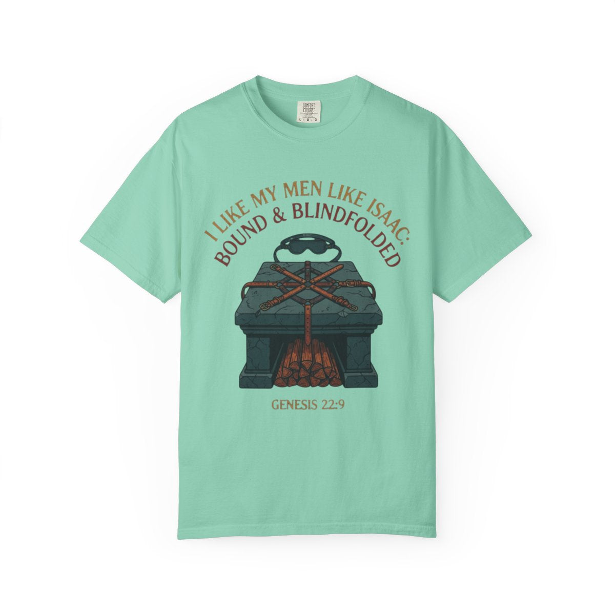 Color: Island Reef | Good Book Series Bound & Blindfolded Unisex Garment-Dyed Tee