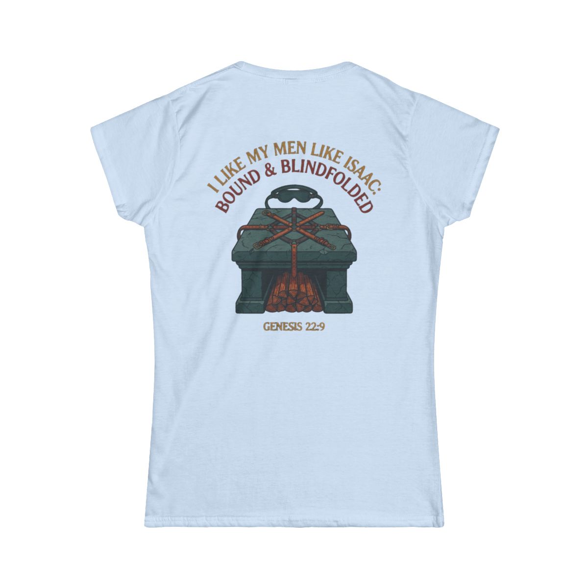 Color: Light Blue | Good Book Series Bound & Blindfolded Women's Tee