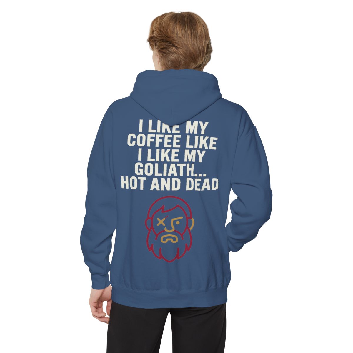 Color: True Navy | Good Book Series Coffee Hot and Dead Garment-Dyed Hoodie