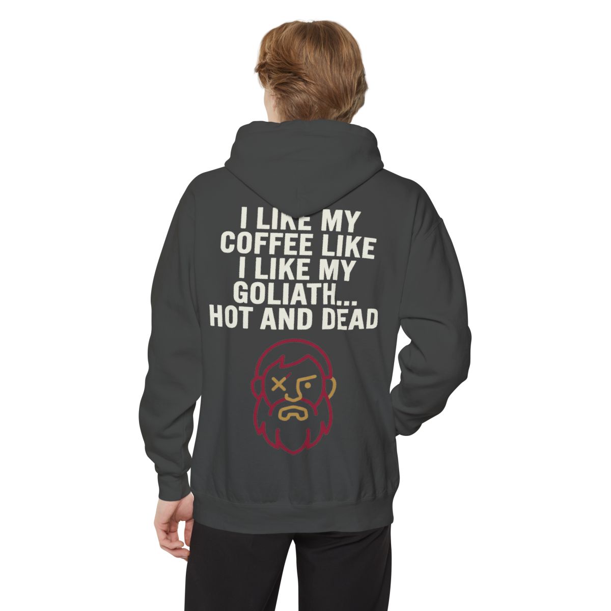 Color: Pepper | Good Book Series Coffee Hot and Dead Garment-Dyed Hoodie