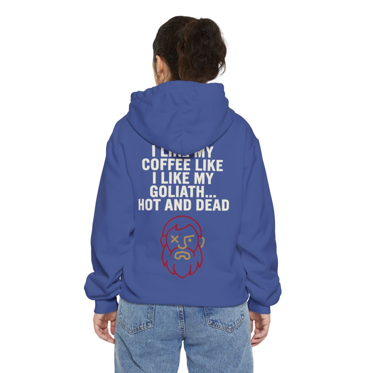 Color: Flo Blue | Good Book Series Coffee Hot and Dead Garment-Dyed Hoodie