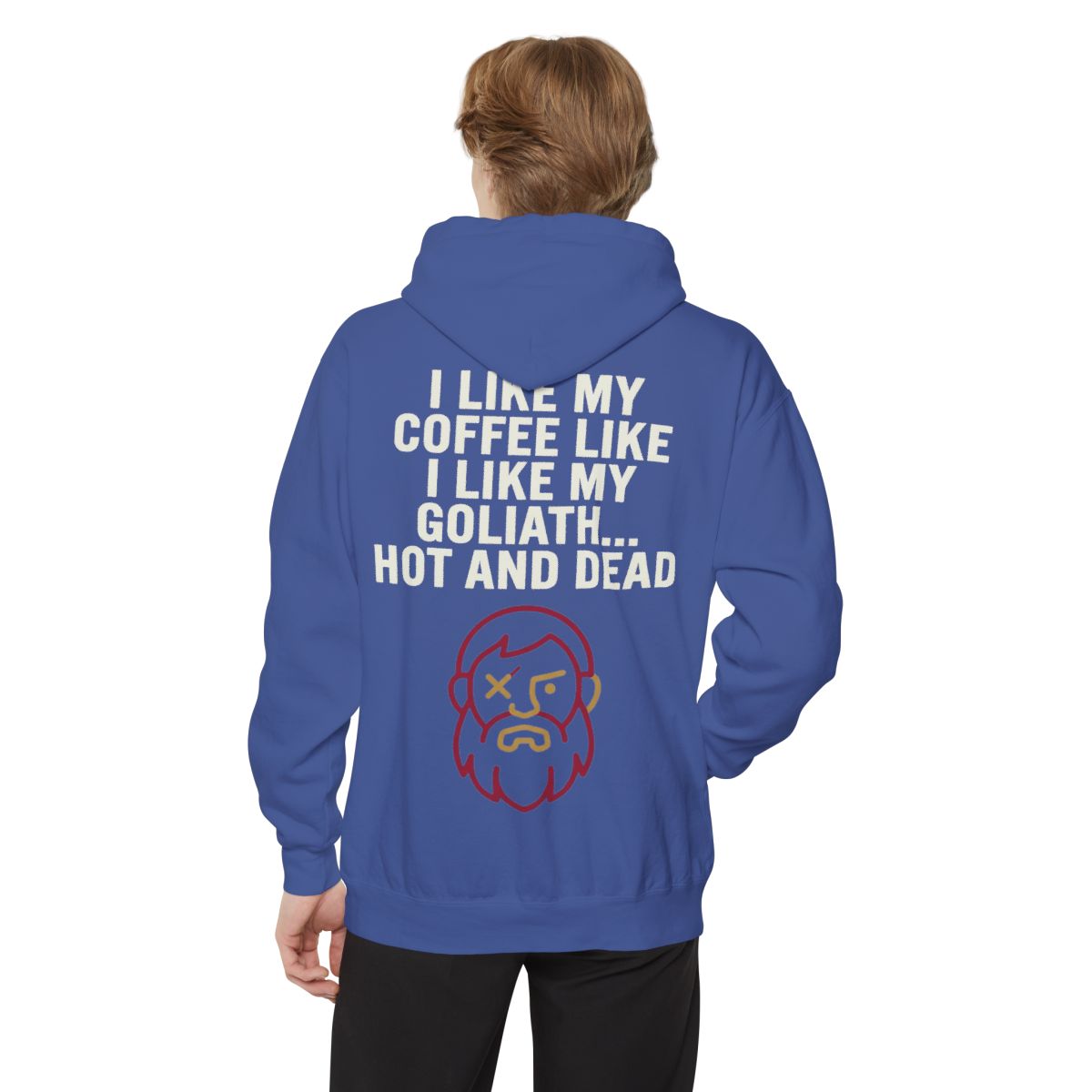 Color: Flo Blue | Good Book Series Coffee Hot and Dead Garment-Dyed Hoodie