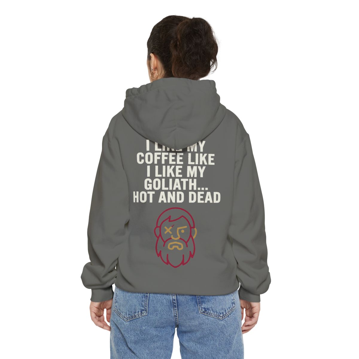 Color: Grey | Good Book Series Coffee Hot and Dead Garment-Dyed Hoodie