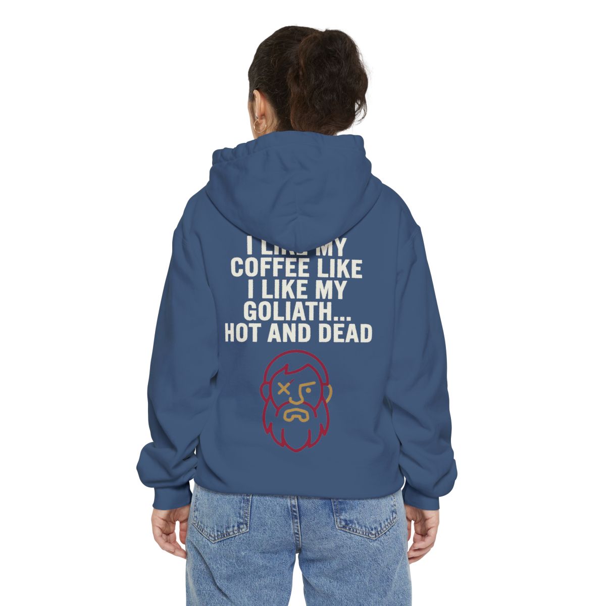 Color: True Navy | Good Book Series Coffee Hot and Dead Garment-Dyed Hoodie