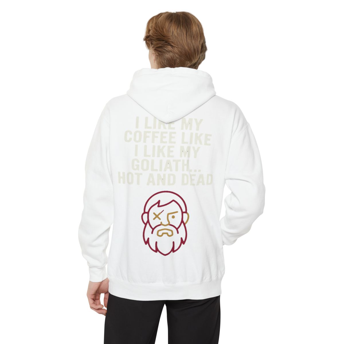 Color: White | Good Book Series Coffee Hot and Dead Garment-Dyed Hoodie