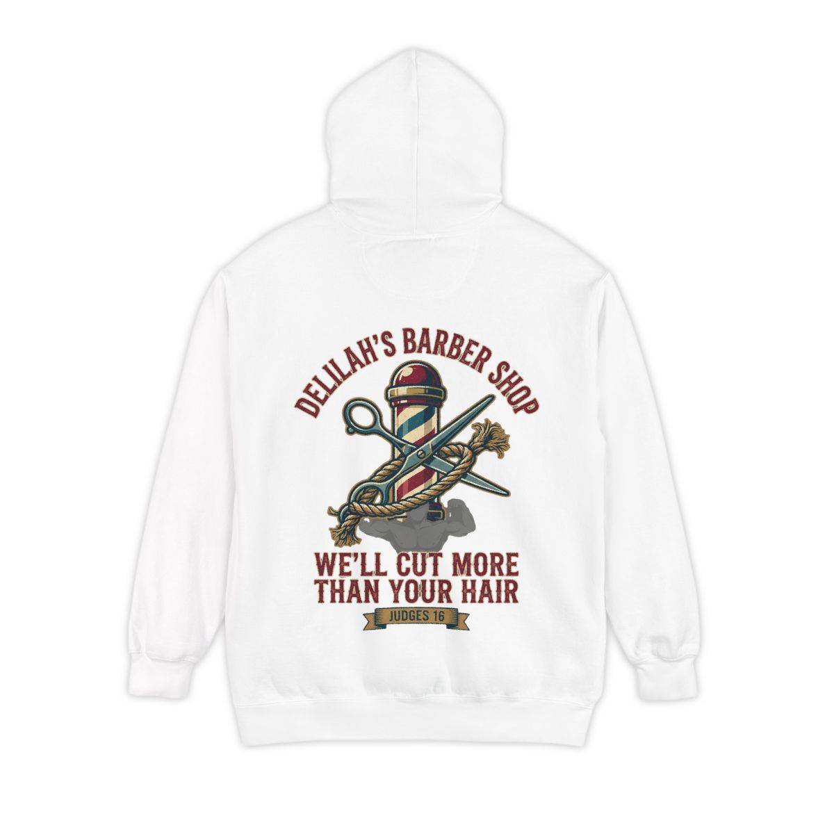 Color: White | Good Book Series Delilah's Barber Shop Garment-Dyed Hoodie