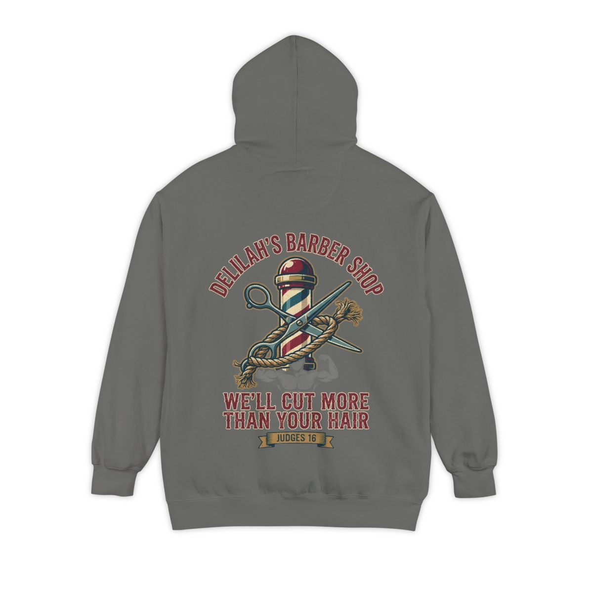 Color: Grey | Good Book Series Delilah's Barber Shop Garment-Dyed Hoodie