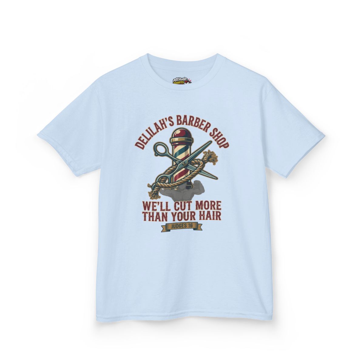 Color: Light Blue | Good Book Series Delilah's Barber Shop Kids Tee
