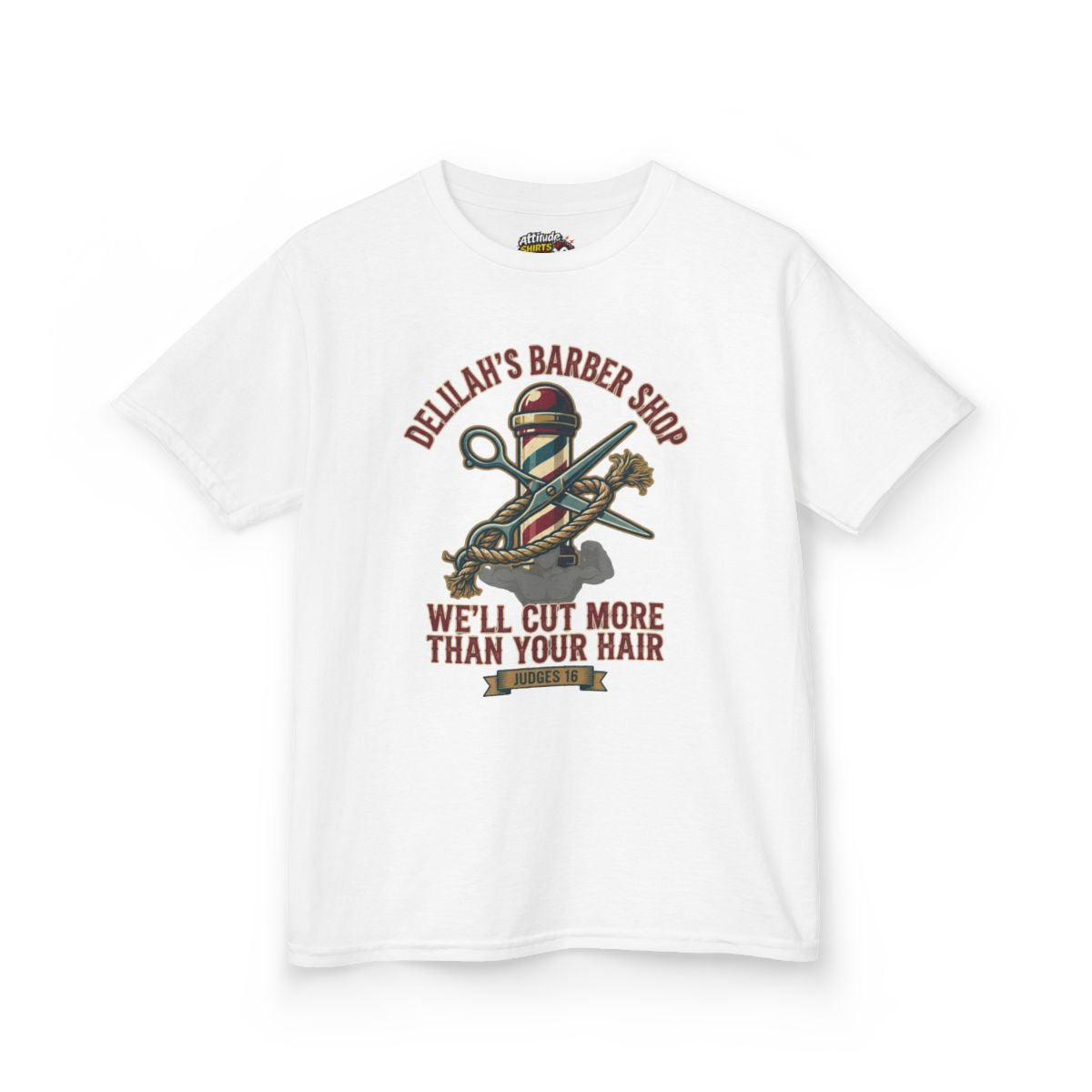 Color: White | Good Book Series Delilah's Barber Shop Kids Tee